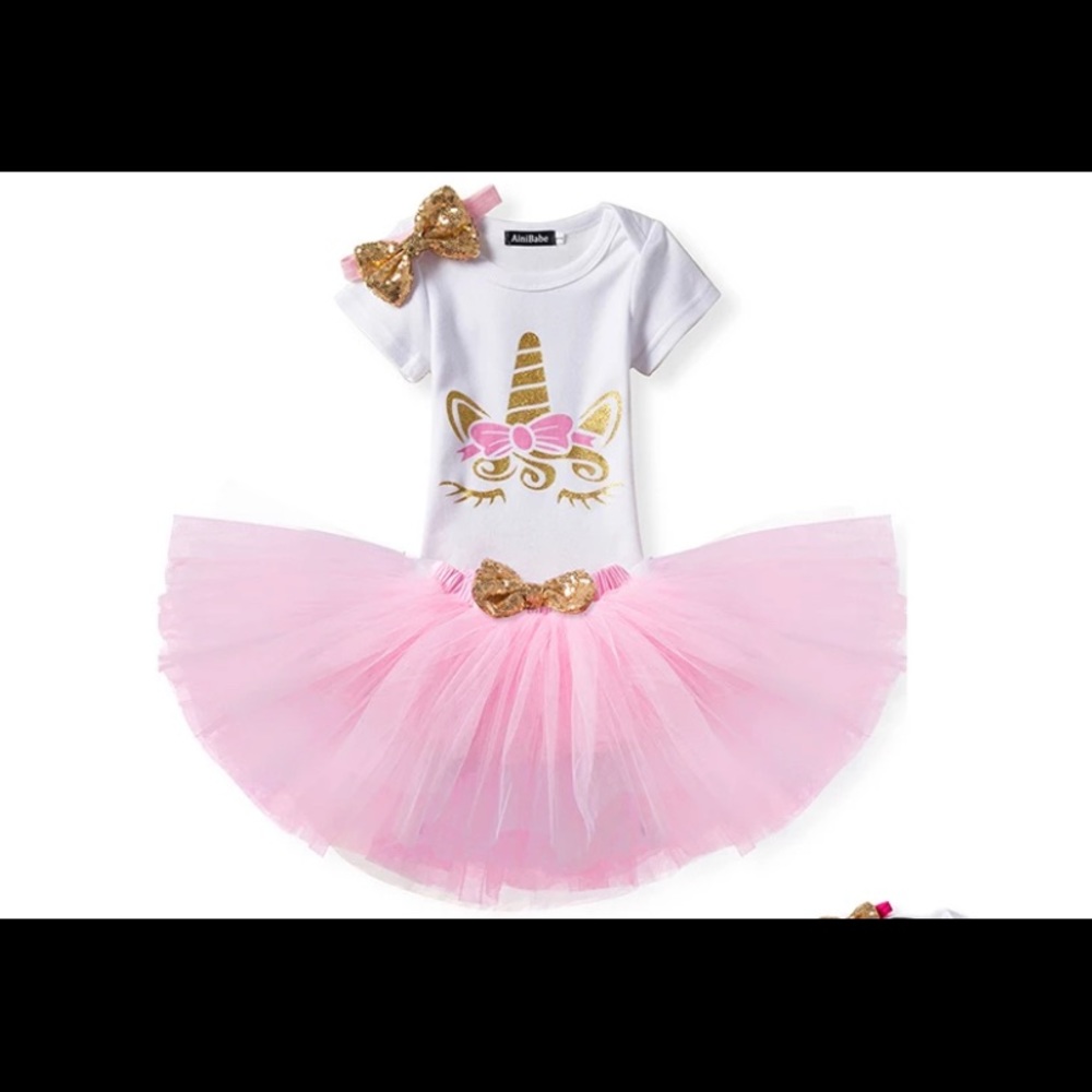 Baby girl tutu with onesie and hearband size 6m-9m